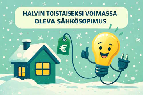 halvin toistaiseksi voimassa oleva sähkösopimus